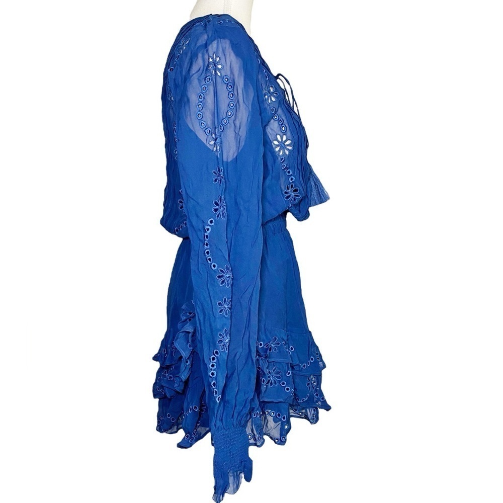 Karina Grimaldi Linda Embellished Mini Dress in Blue NWT - Picture 3 of 16